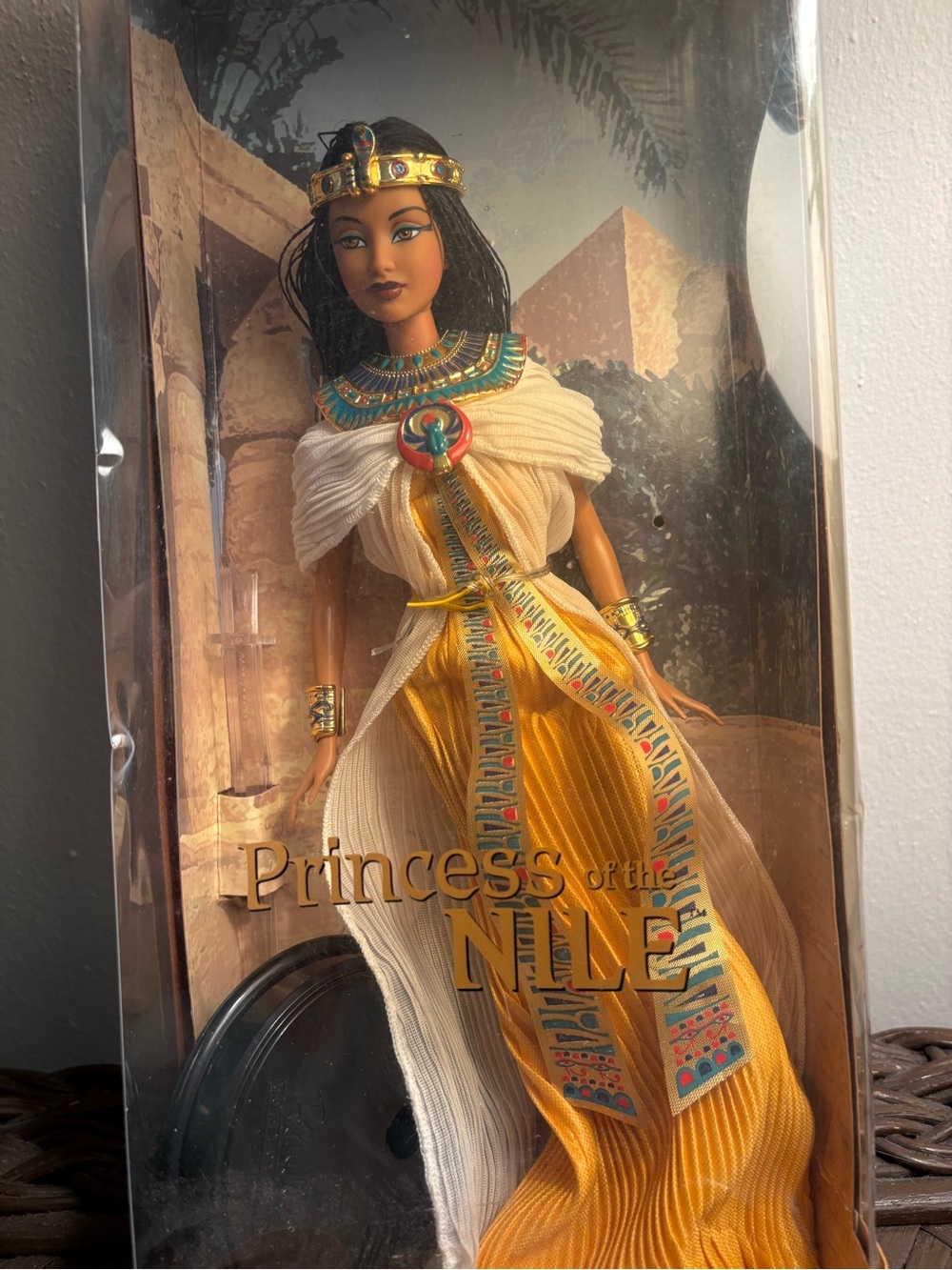 Barbie Egyptian Cleopatra Doll with Gold, Turquoise, Blue, Red Accents - Picture 7 of 7